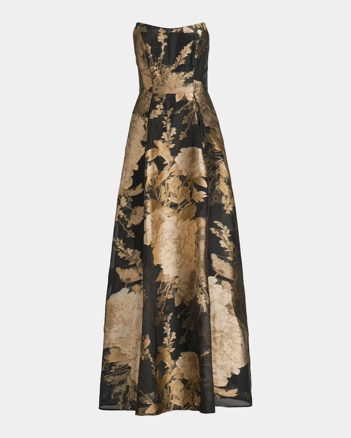 Willow Floral Metallic Organza Gown by Kay Unger New York