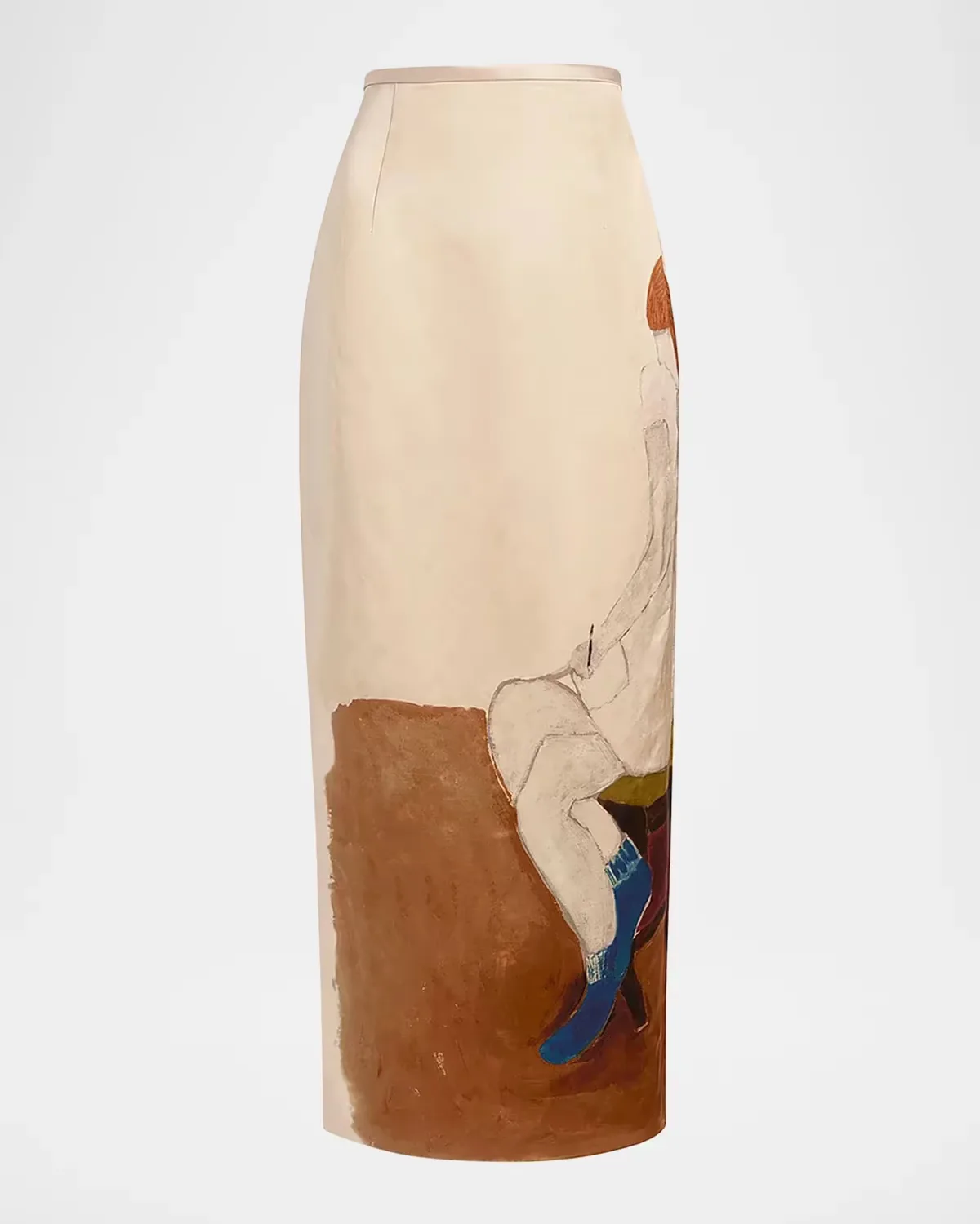 Winton Linen-Blend Midi Skirt by Khaite