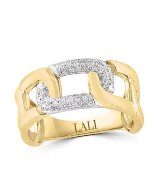 14K Yellow and White Gold Diamond Ring by Lali Jewels