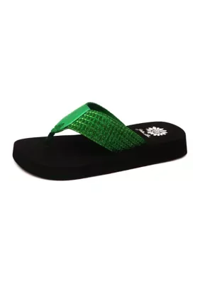 Festive Print Christmas Flip Flop Thong Sandals by Yellow Box