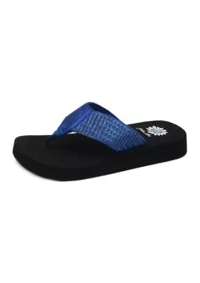 Frosty Tinsel Flip Flop Thong Sandals by Yellow Box