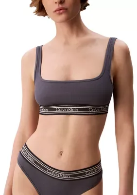 Retro Striped Unlined Bralette by Calvin Klein