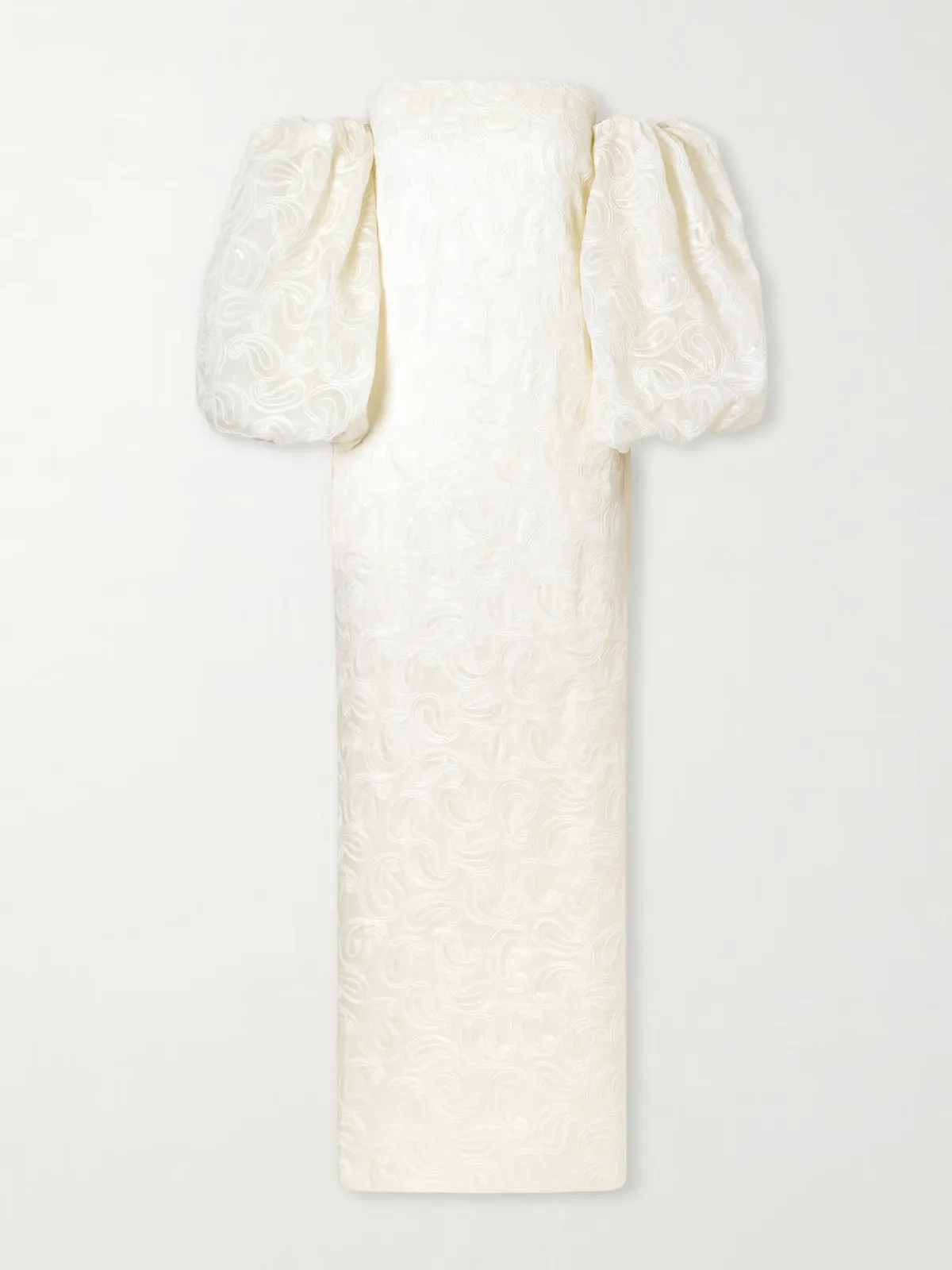 - Off-the-shoulder Embellished Embroidered Woven Gown -