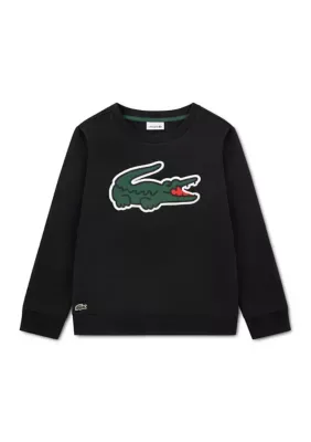 LCB Piqu Appliqu Fleece Crew Neck Sweatshirt by Lacoste