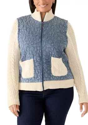 Tuscany Quilt with Sweater Rib Jacket by Alfred Dunner