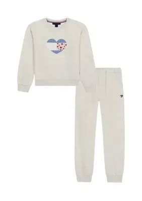 Heart Patch Fleece Set by Tommy Hilfiger