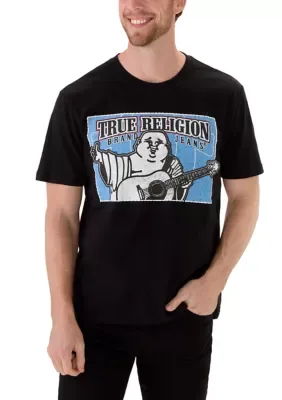 Stitched Block Buddha Short Sleeve Logo T-Shirt by True Religion