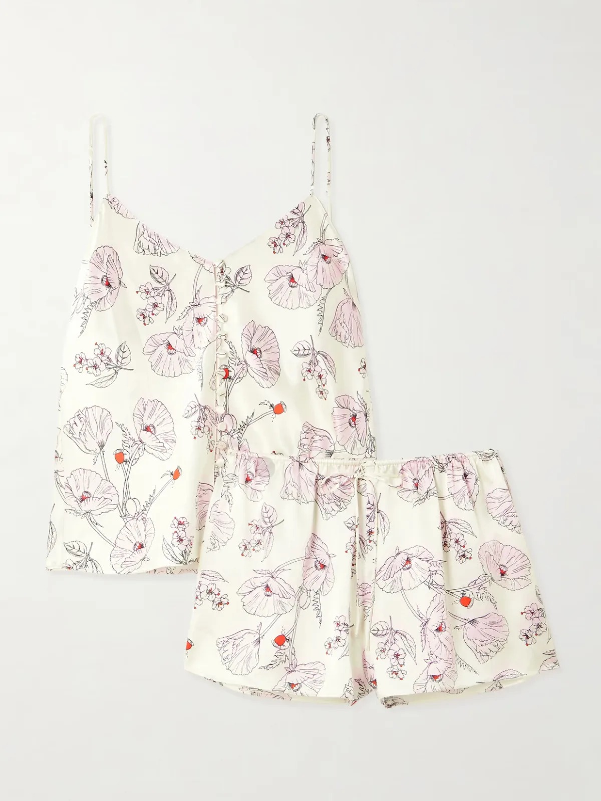 - Etta Printed Silk-satin Pajamas -