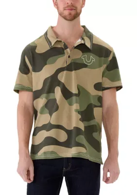 Horseshoe Logo Big T Polo Shirt by True Religion