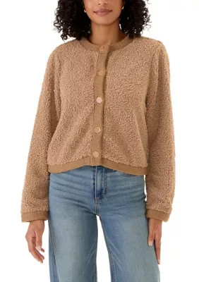 Cozy Sherpa Sweater Cardigan by Velvet Heart