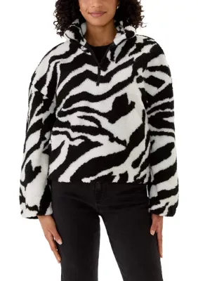 Long Sleeve Zip Mock Neck Pullover by Velvet Heart