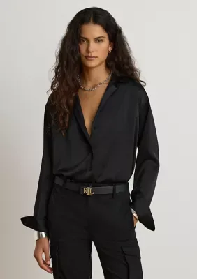 Lauren Ralph Lauren Relaxed Fit Satin Charmeuse Shirt by Ralph Lauren
