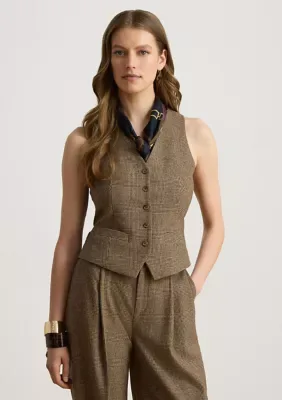 Lauren Ralph Lauren Glen Plaid Wool Twill Vest by Ralph Lauren