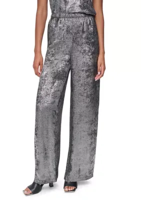Wide Leg Metallic Pants by DKNY