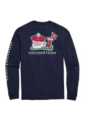 Golfer Santa Whale Graphic Long Sleeve Shirt by Vineyard Vines