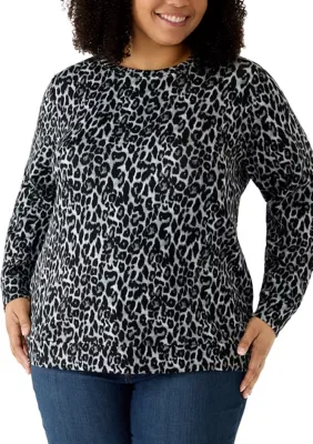 Long Sleeve Freeflow Crew Neck Print Sweatshirt by Kim Rogers