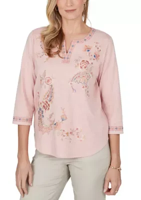 Sunset Ridge Floral Paisley Top by Alfred Dunner