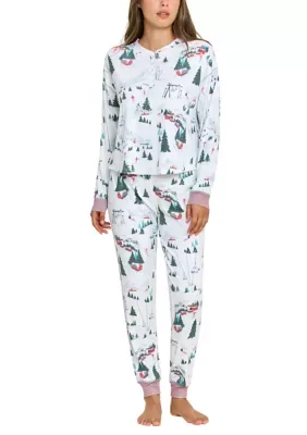 Cuddle Crew Long Henley Set by Honeydew