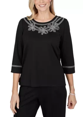 Weekend Warrior Floral Yoke Top by Alfred Dunner