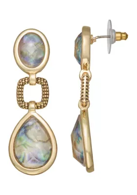 Tone Square Linked Double Multi Linear Earrings by Napier