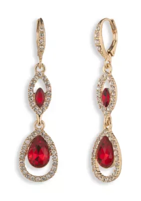 Double Pav Drop Earrings by GIVENCHY