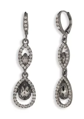 Double Pav Drop Earrings