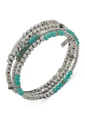 Beaded Mini Charm Coil Bracelet
