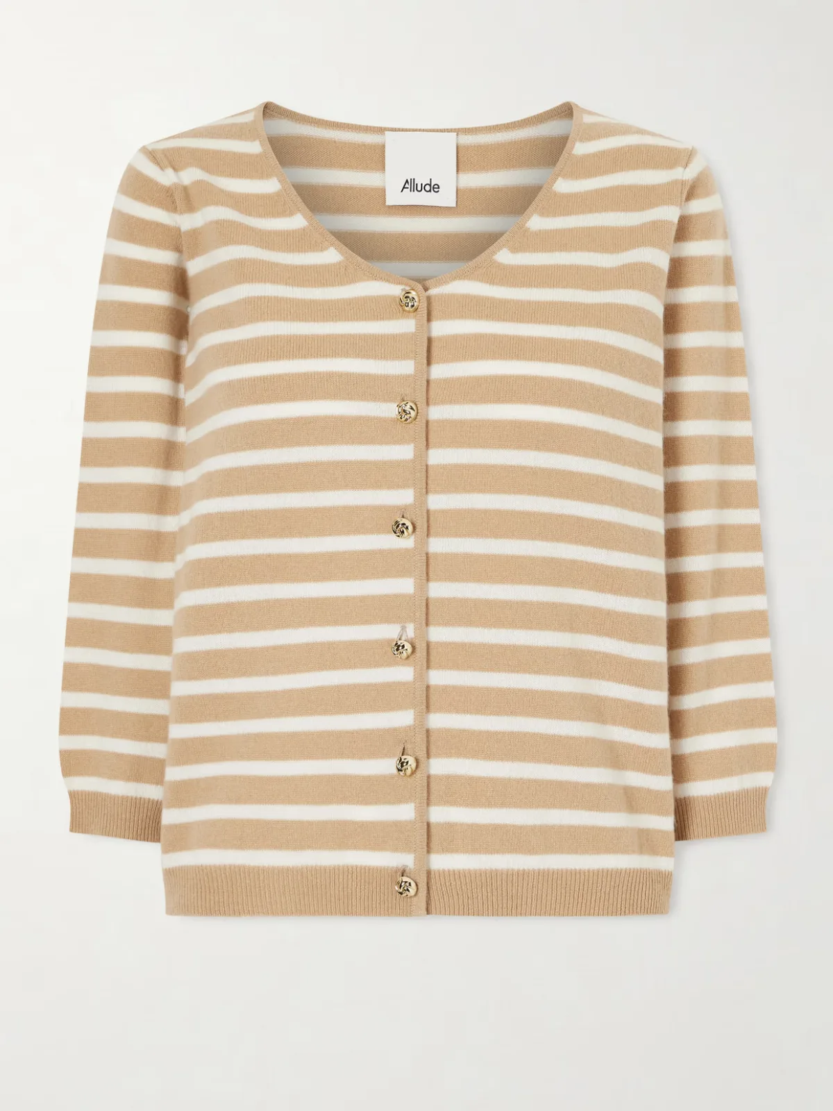 - Striped Cashmere Cardigan -