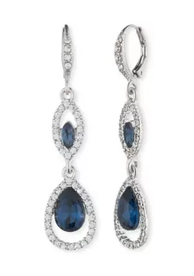 Double Pav Drop Earrings