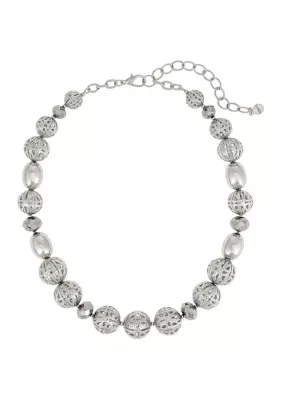 Textured Beaded Collar Necklace, 18 In by Ruby Rd