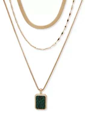 Snake Multirow Necklace, 22 In