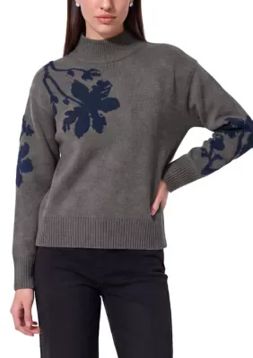 Placed Floral Mock Neck Sweater by Ted Baker
