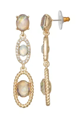 Napier Triple Drop Natural Palette Linear Earrings by Napier