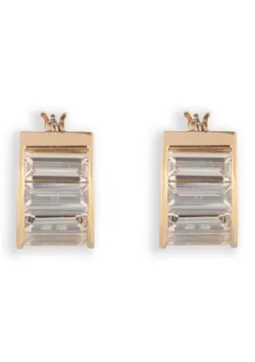 Lauren Ralph Lauren Crystal Cubic Zirconia Baguette Hoop Earrings by Ralph Lauren