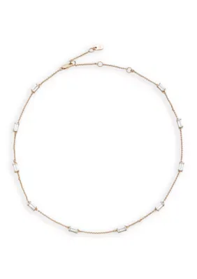 Lauren Ralph Lauren Gold Tone Clear Cubic Zirconia Station Collar Necklace, 16 In by Ralph Lauren