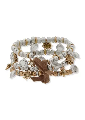 Lainey Wilson Two Tone Crystal Starburst Stretch Bracelet Set
