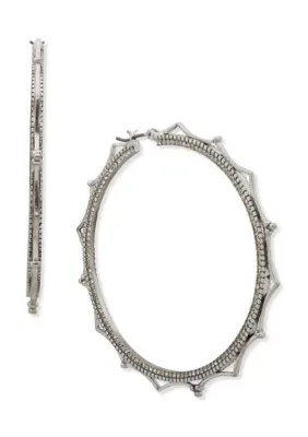 Lainey Wilson Crystal Pav Scalloped Hoop Earrings by Lainey Wilson