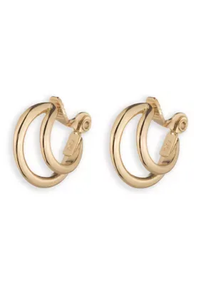 Lauren Ralph Lauren Puffy Split Hoop EZ Comfort Clip Earrings by Ralph Lauren