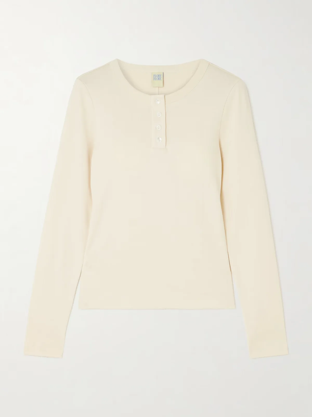 - Jess Ribbed Organic Cotton-jersey Henley Top -