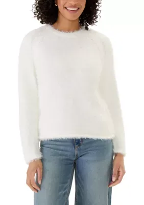 Raglan Sleeve Crew Neck Fluffy Sweater by Zac & Rachel