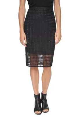 Sequin Mesh Skirt by DKNY