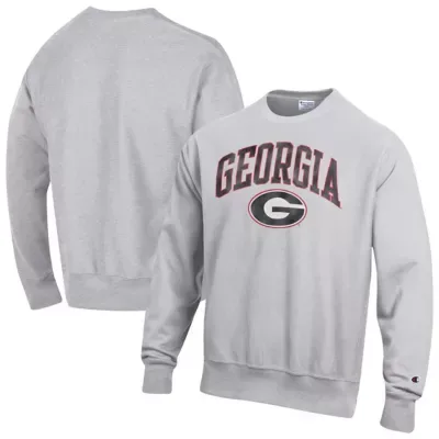 NCAA Georgia Bulldogs Distressed Arch Over Logo Reverse Weave Crew Neck Sweatshirt by Champion