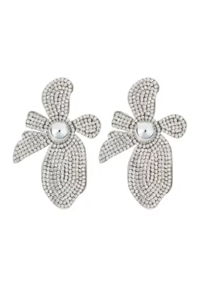 Crystal Pavé Flower Earrings by Belk