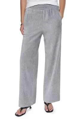 Wide Leg Pull-On Glitter Velvet Pants
