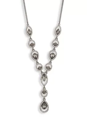 Crystal Pav Statement Y Necklace