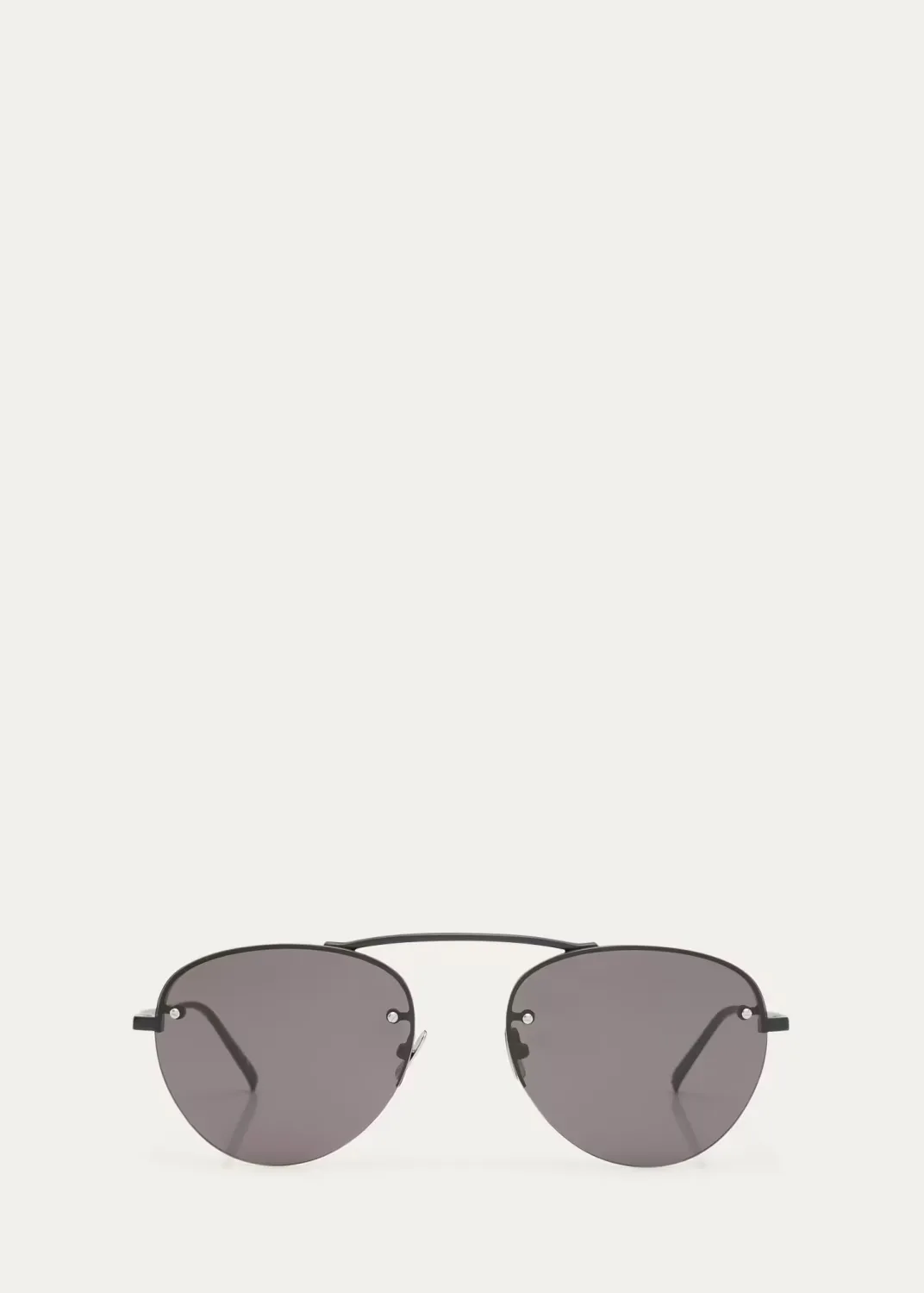 Curved Zinc Alloy Aviator Sunglasses by Saint Laurent