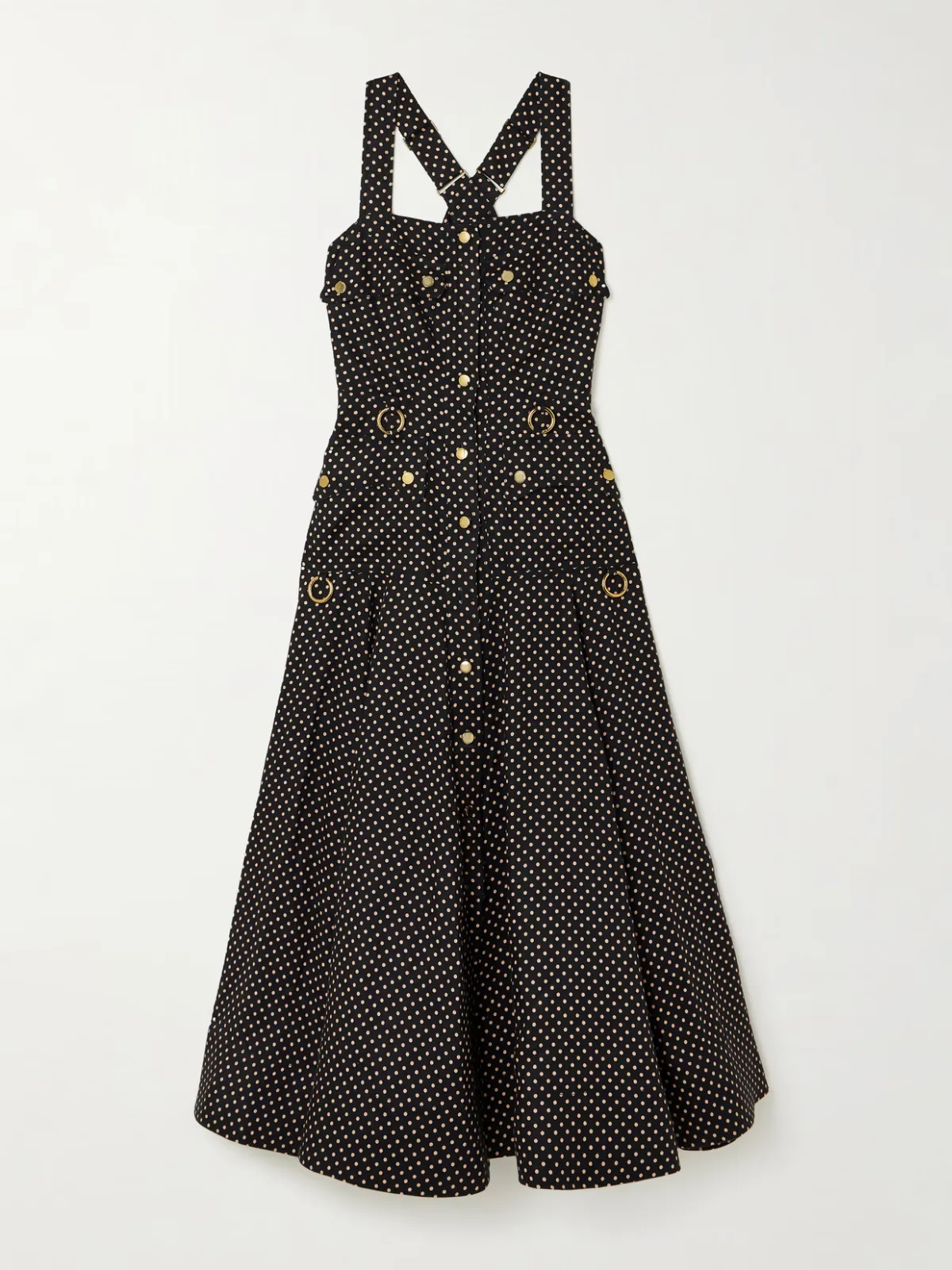 - Luna Embellished Linen Midi Dress -