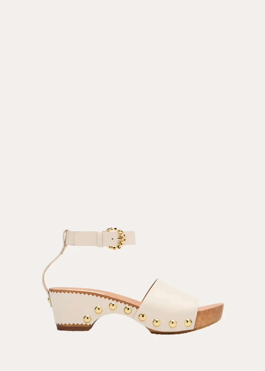 Esti Leather Ankle-Strap Clog Sandals by Ulla Johnson
