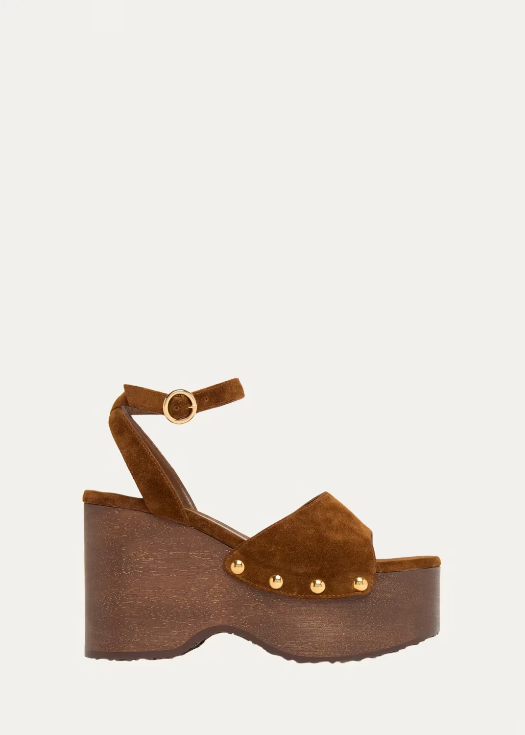 Suede Ankle-Strap Platform Sandals