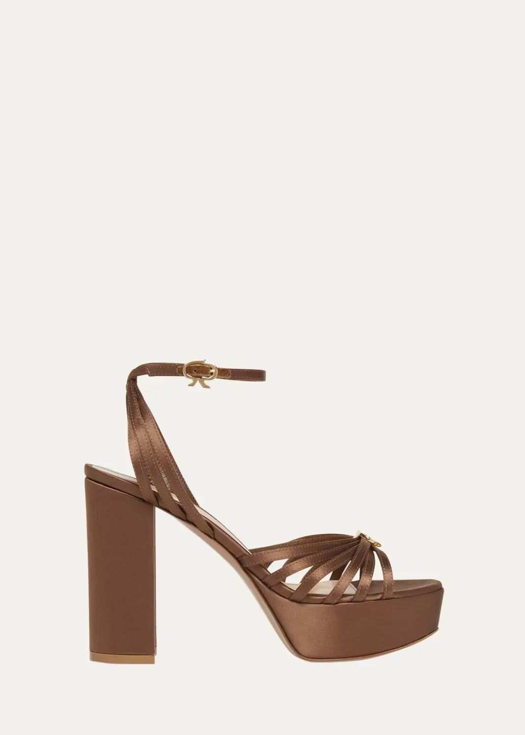 Crepe Ankle-Strap Platform Sandals